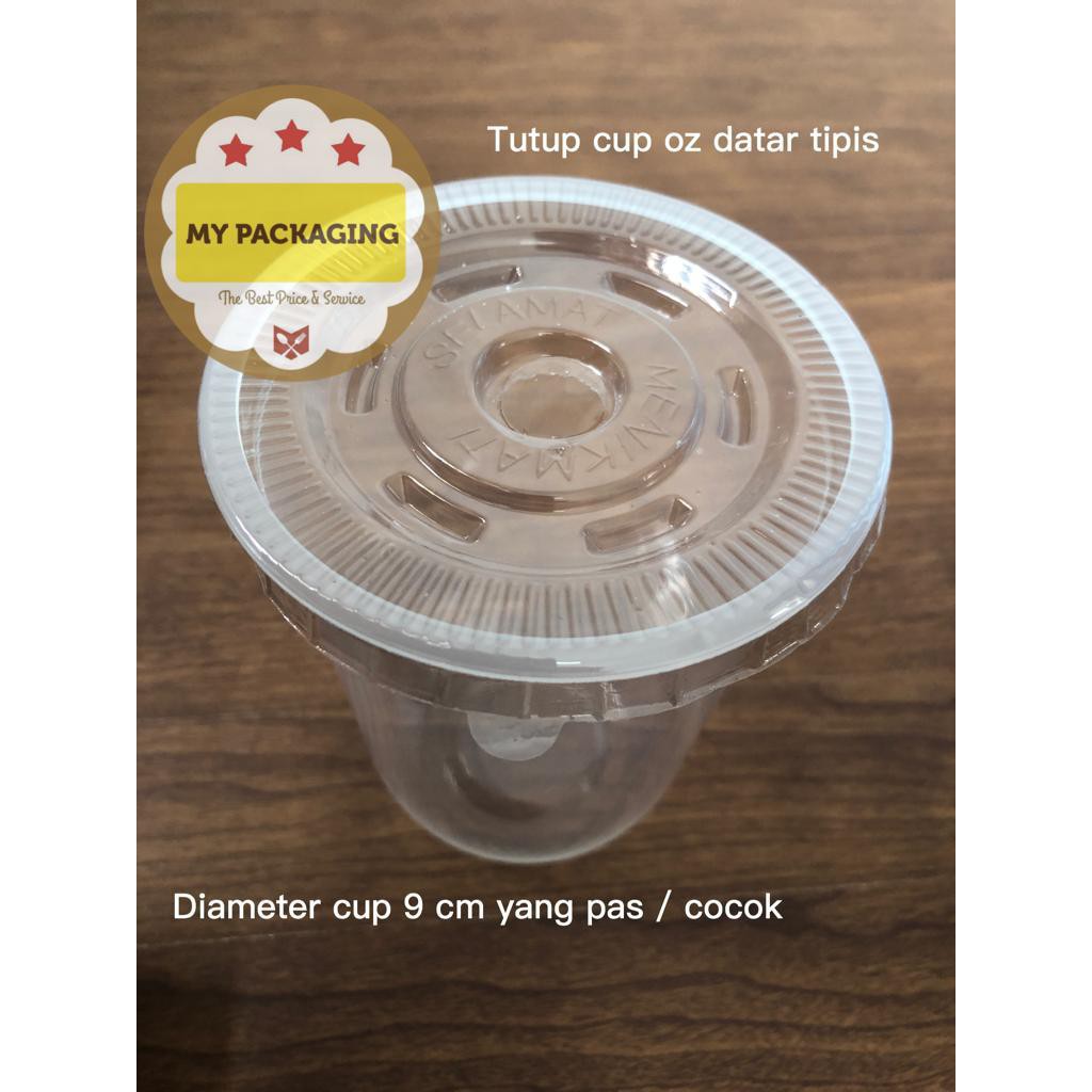 Tutup Gelas Plastik DATAR / Lid Cup Flat (harga 45pcs) TIPIS