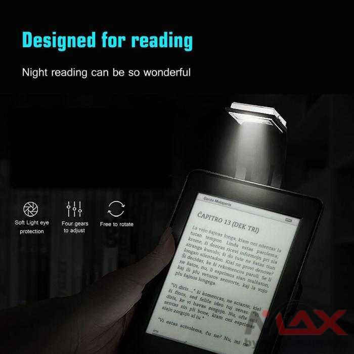 Lampu Baca LED Detachable Flexible Clip Bookmark Lights - KD-20 Warna Hitam