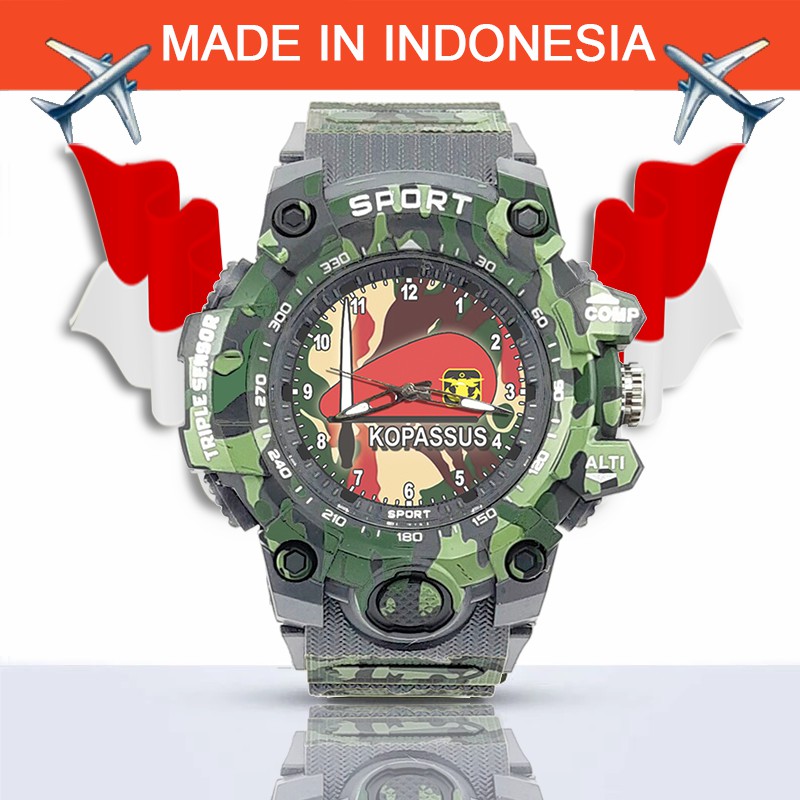 {Istimewa} Jam Tangan KOPASUS (TNI) -Abu-Abu Army Water Resistant