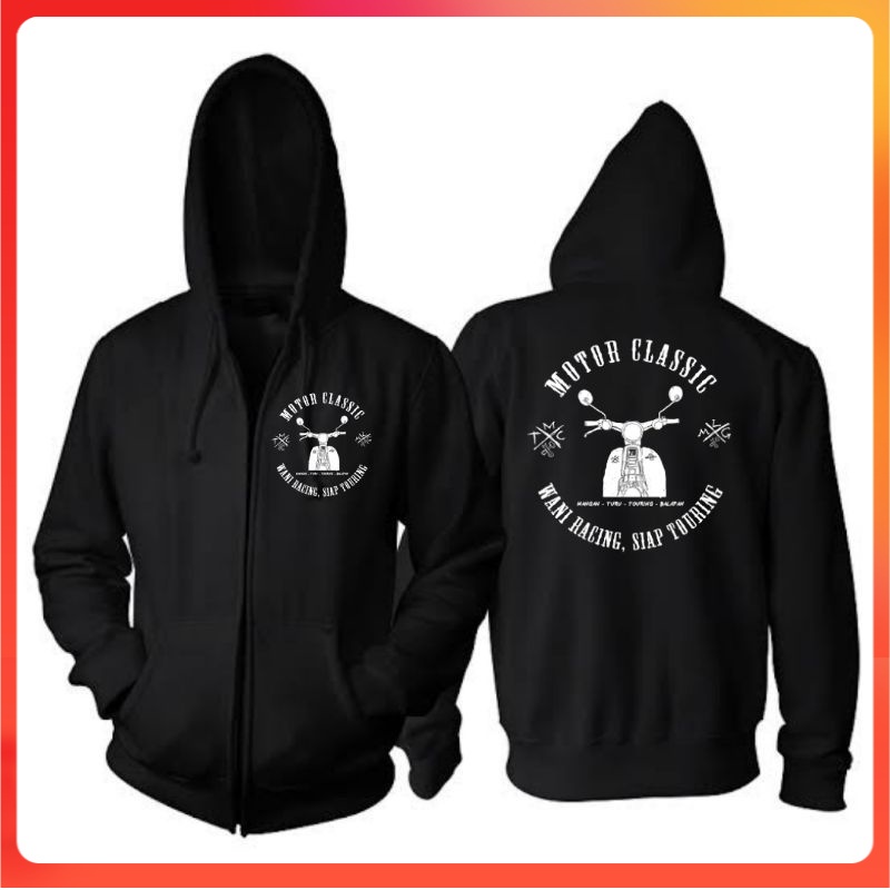 Jaket sweater zipper honda motor classic