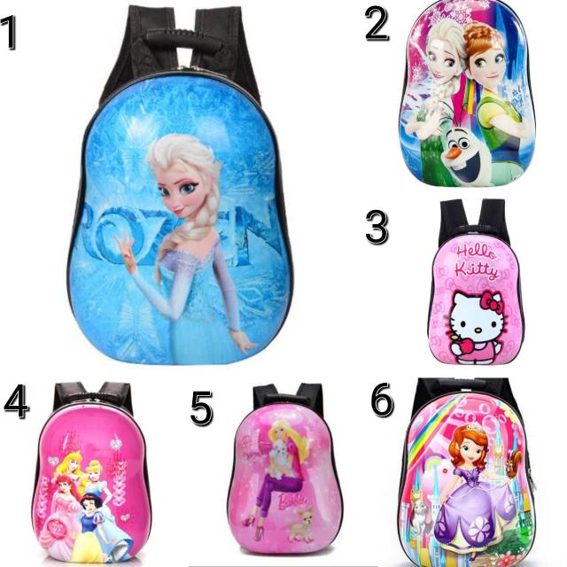 (RK)Tas Anak Ransel BARBIE FROZEN HELLO KITTY TELUR
