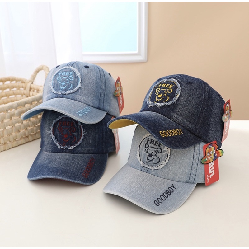 Topi Baseball Denim Anak Balita Unisex Winnie D Pooh Goodboy