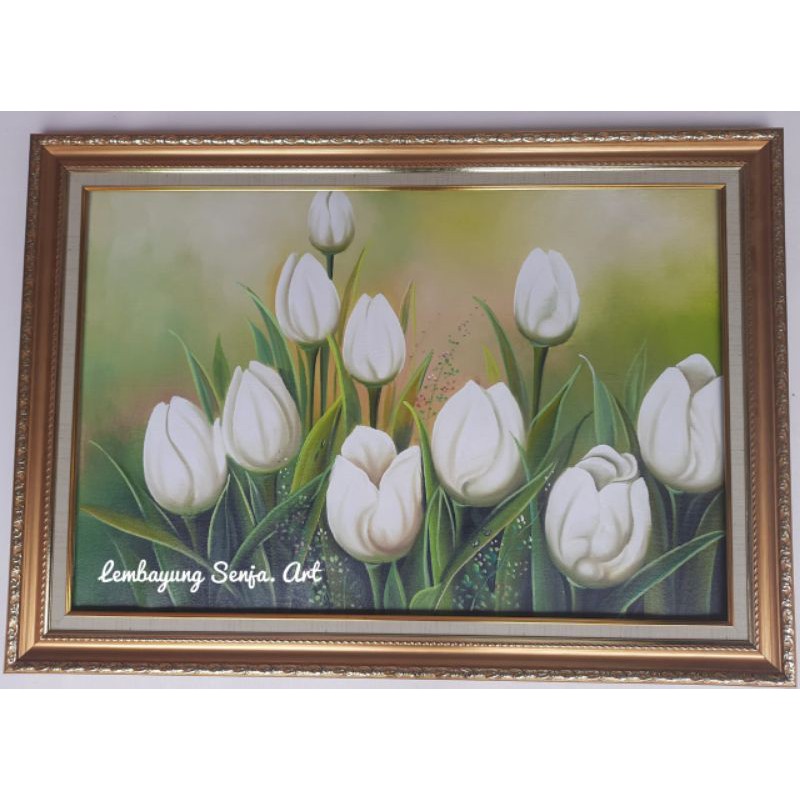 lukisan bunga tulip lukisan bunga lukisan indah dekorasi rumah indah dekorasi rumah dekorasi dinding