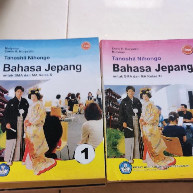 BUKU SERI TANOSHII NIHONGO BAHASA JEPANG JILID 1 &amp; JILID 2 UNTUK SMA DAN MA KELAS X - MULYONO - ERWIN H NURYADIN