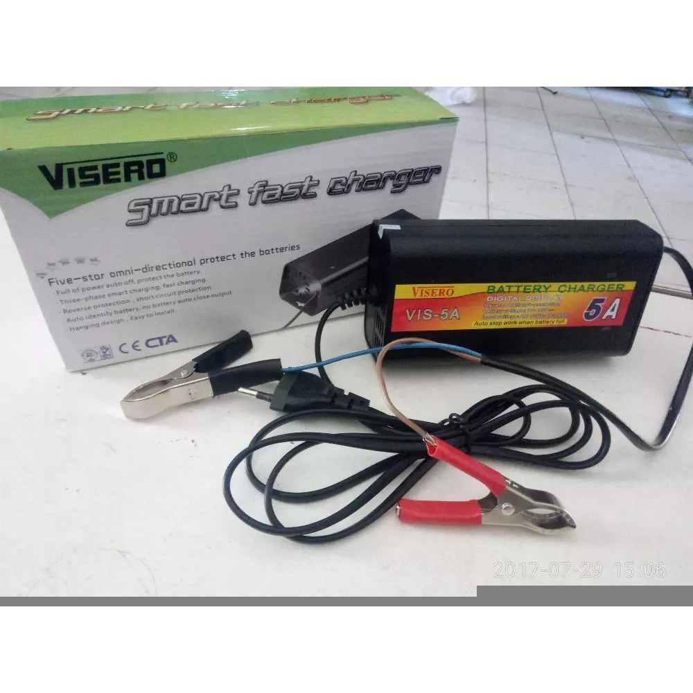 Smart Charger Aki Otomatis 5A 12V  cas aki motor mobil Visero Terlaris