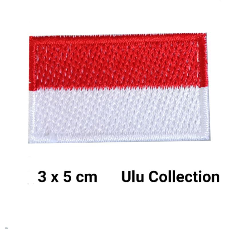 Bed Bendera Merah Putih 3x5 cm bet bordir