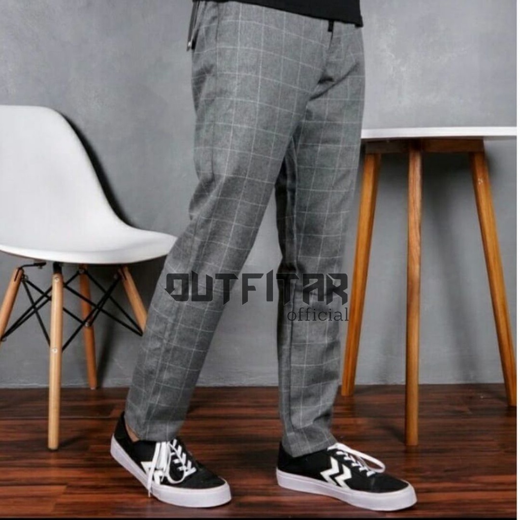 Celana Panjang Pria Tartan Long Pants Kotak Kotak Hight Quality Premium