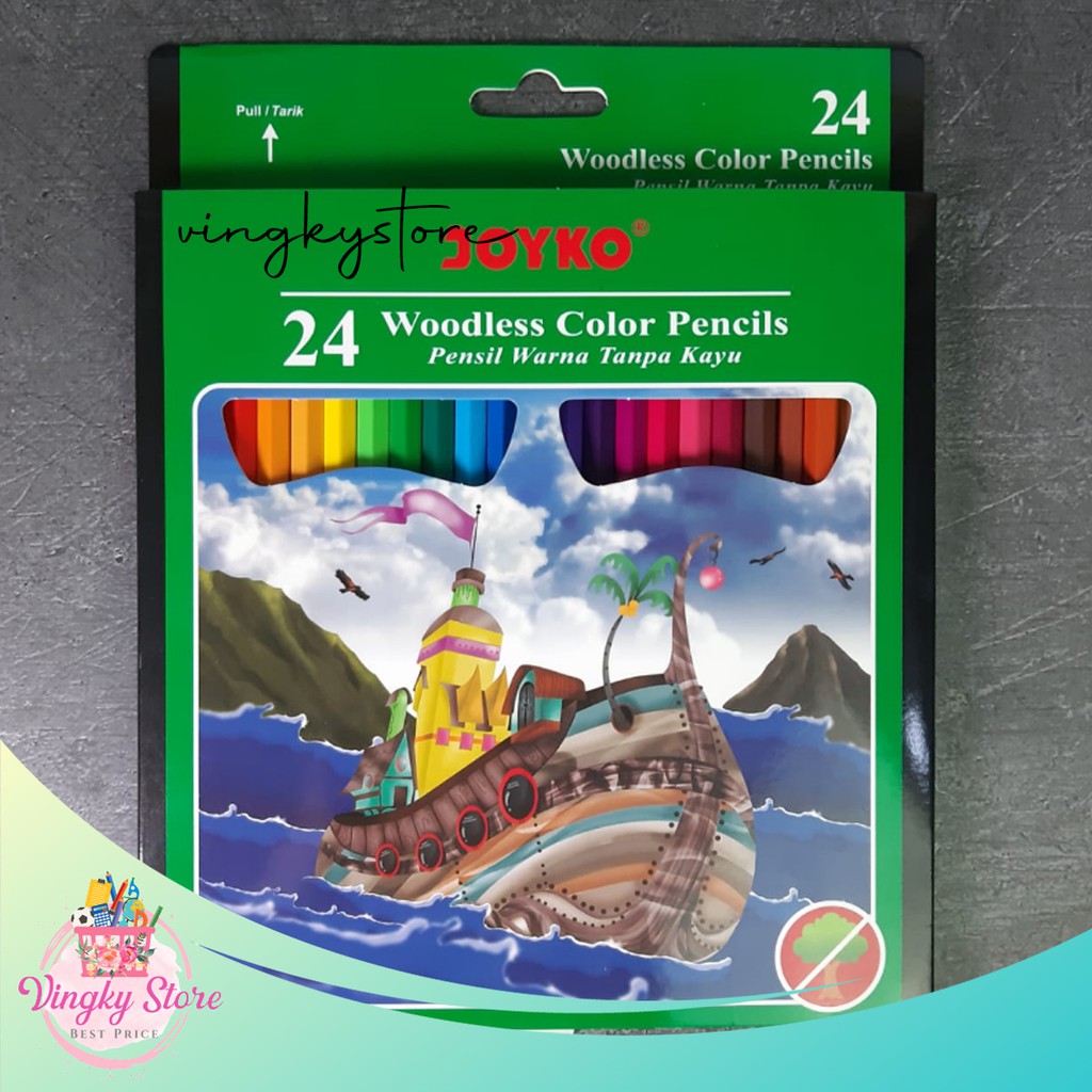 

Pensil Warna Tanpa Kayu CP-104 24 Warna Joyko
