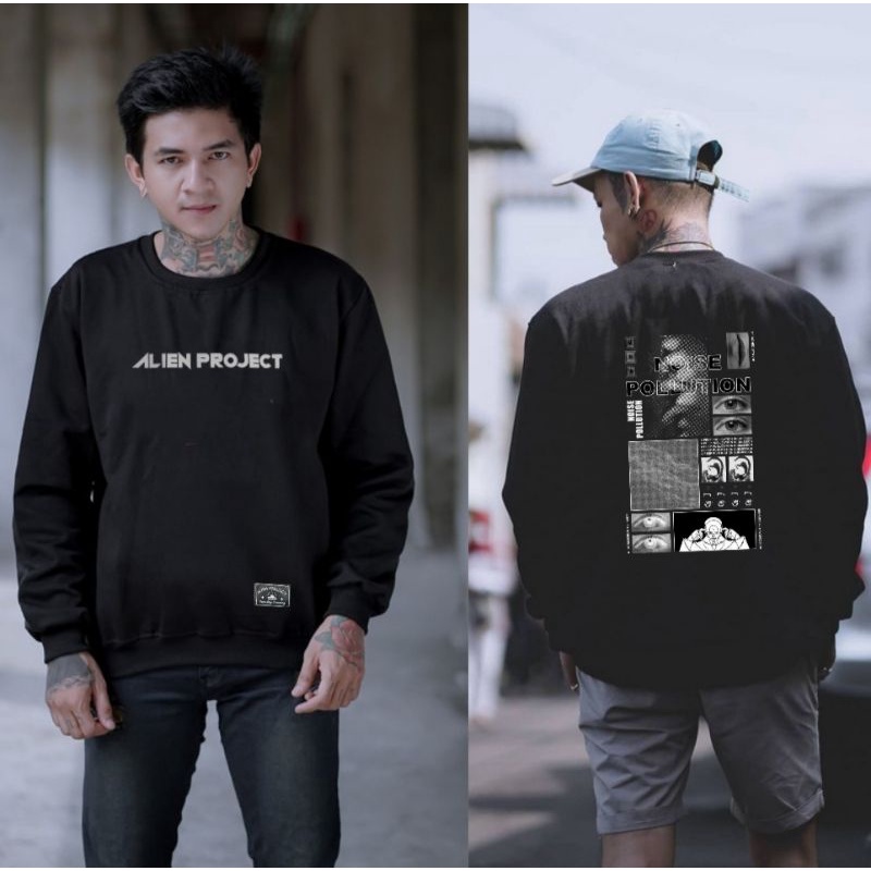 crewneck sweater cowok cewek original/ crewneck black nsa/crewneck pria distro/crewneck pria hitam