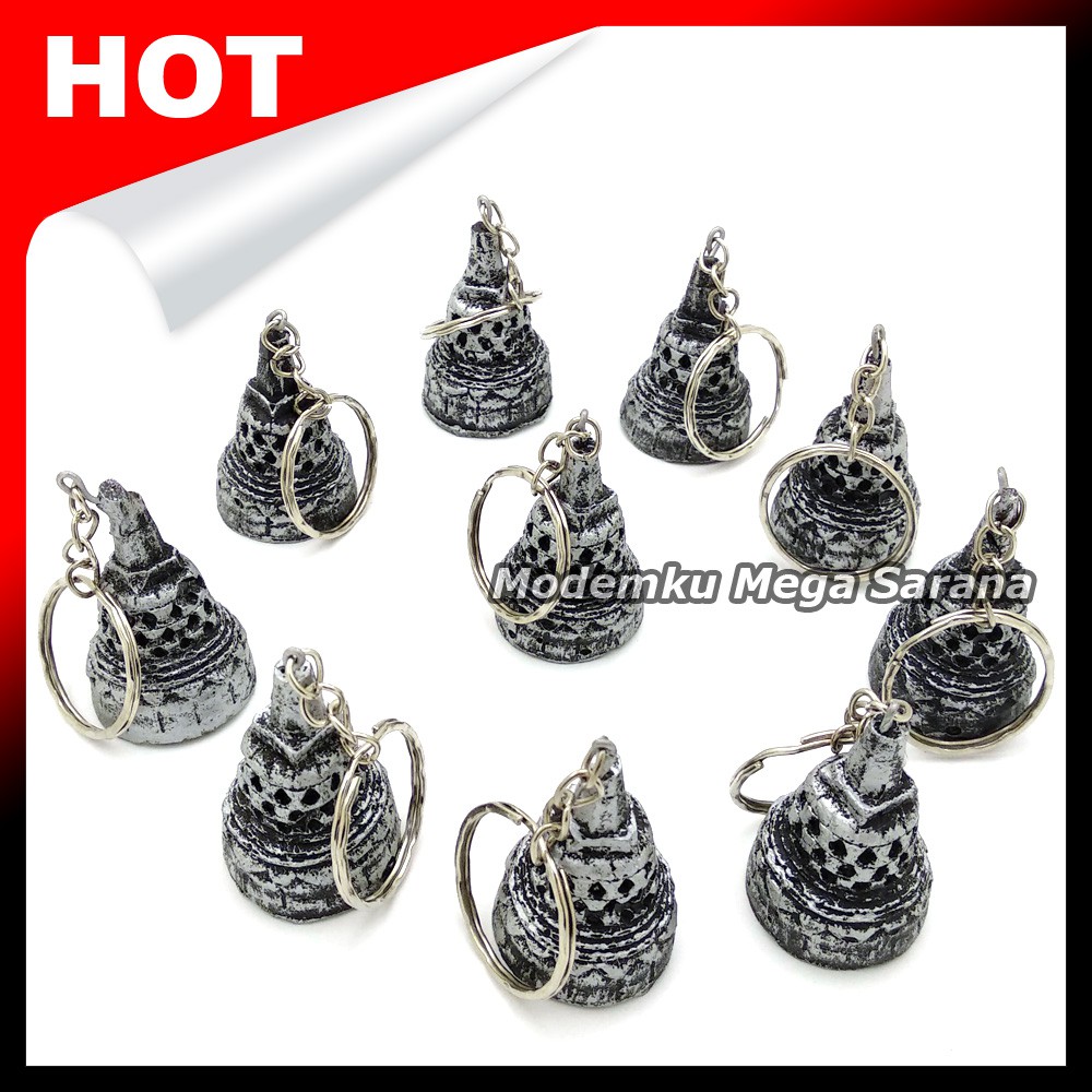 Souvenir Gantungan Kunci Miniatur Stupa Candi Borobudur