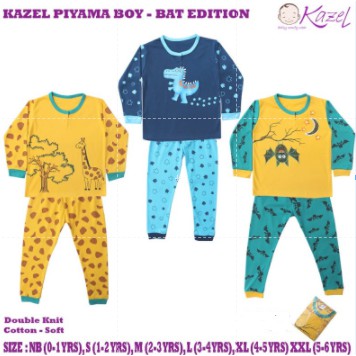 1 Setelan Piyama Kazel BOY And GIRL NB-XXL Bat Cat Owl Lion (0-6 tahun) CBKS