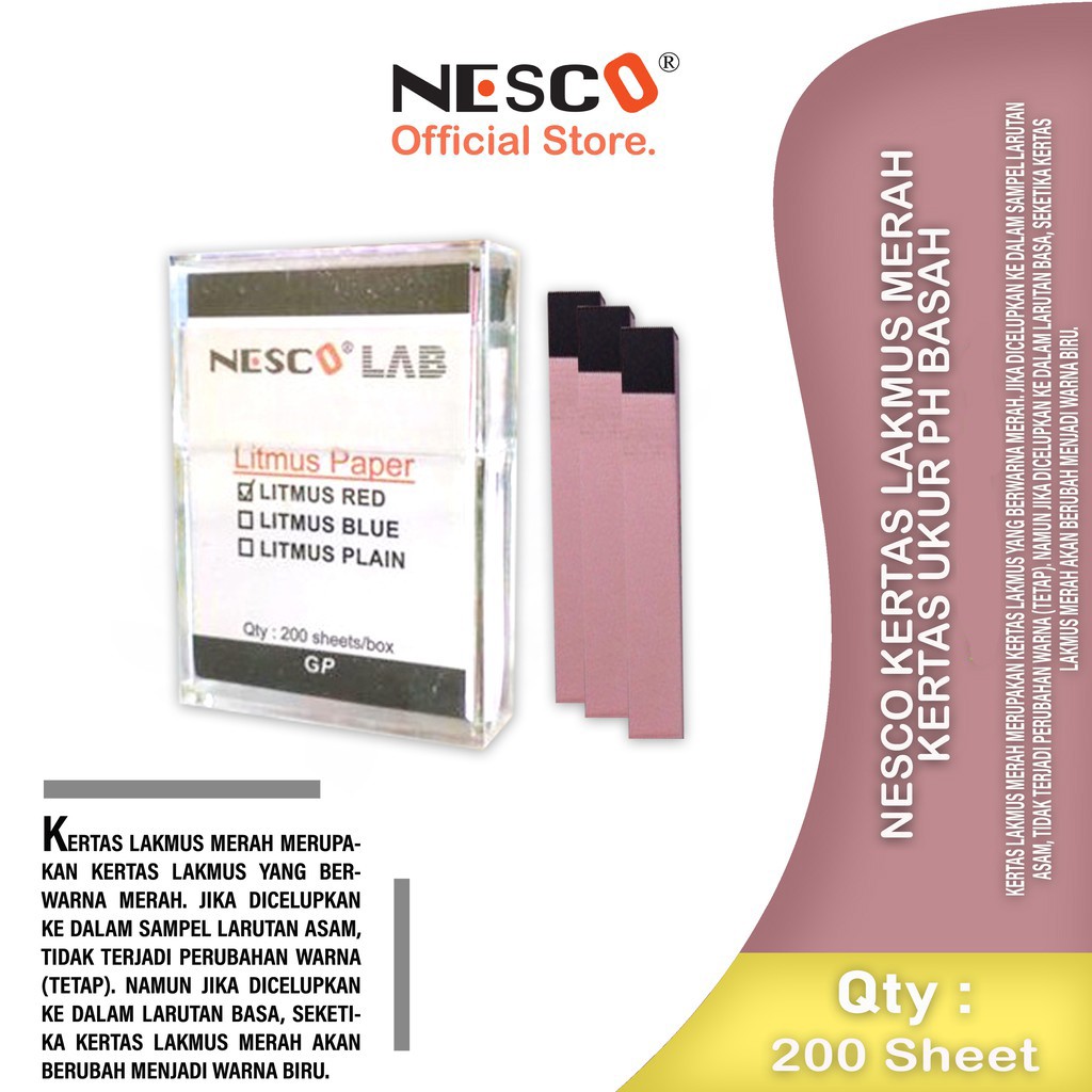 Nesco Kertas Lakmus Merah /  Kertas Ukur Ph Basah, FM, Best Seller