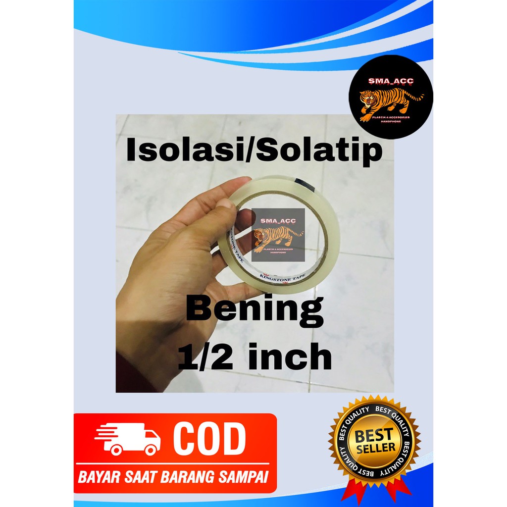 

Isolasi Bening KINGSTONE Tape Clear Ukuran 1/2inch / Isolatip