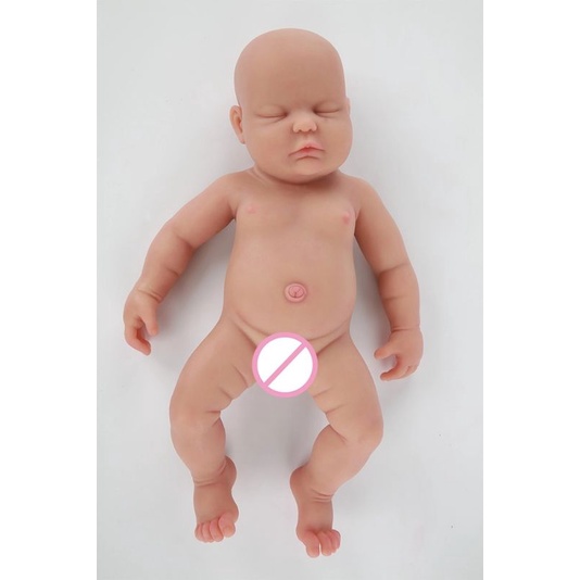 Boneka reborn bayi 47cm Silicone Reborn Dolls Realistic Alive Boy Closed Eyes Soft Lifelike Handmade