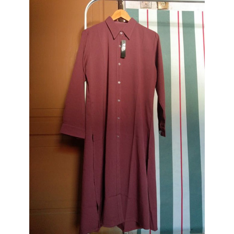 Long Tunik polos lemon skin premium