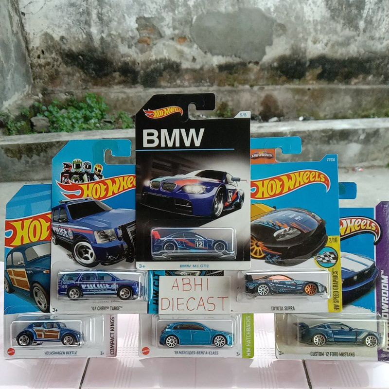 Hotwheels toyota supra biru bmw m3 gt2 blue diecast hot wheels subaru impreza 22b sti-version vw bee