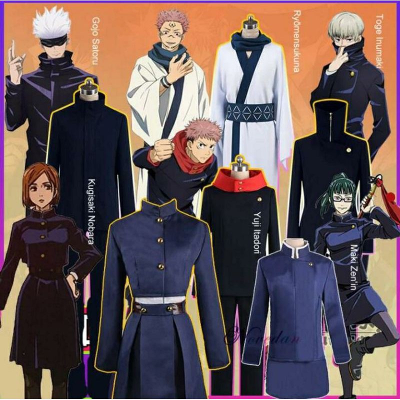 JUJITSU KAISEN COSPLAY COSTUME JEPANG KOSTUM  JAPAN JACKET 