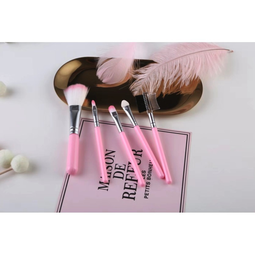 Adda Home - Alat make up set 5 pcs kuas brush alis bulu halus