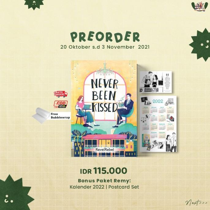 

Ready NOVEL NEVER BEEN KISSED KARYA Revelrebel PRAKTIS