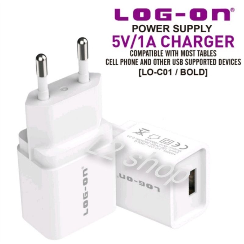 kepala batok charger Log-on Lo-c01 Bold