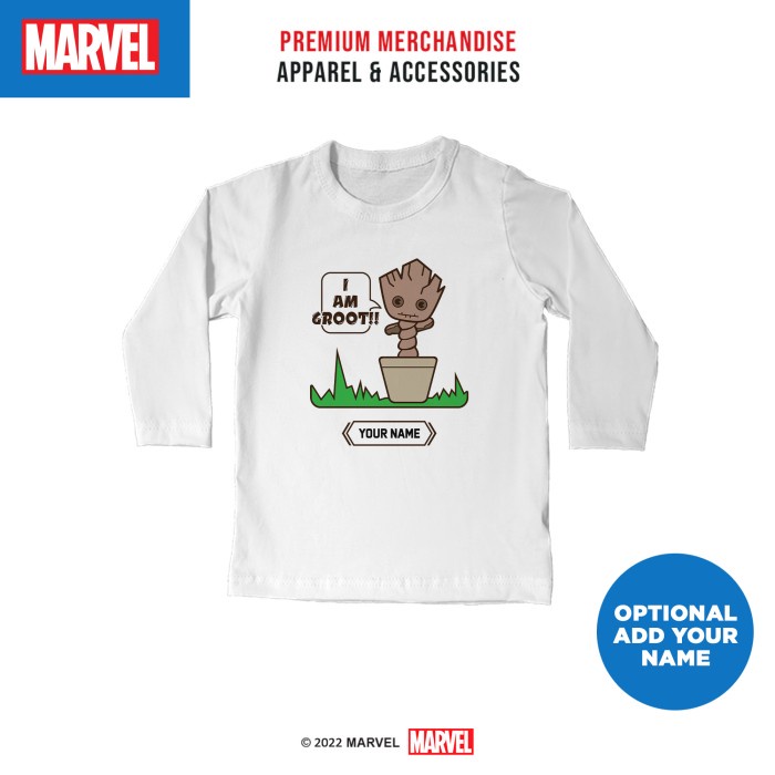 Marvel Kaos Anak Lengan Panjang Kawaii MKW378