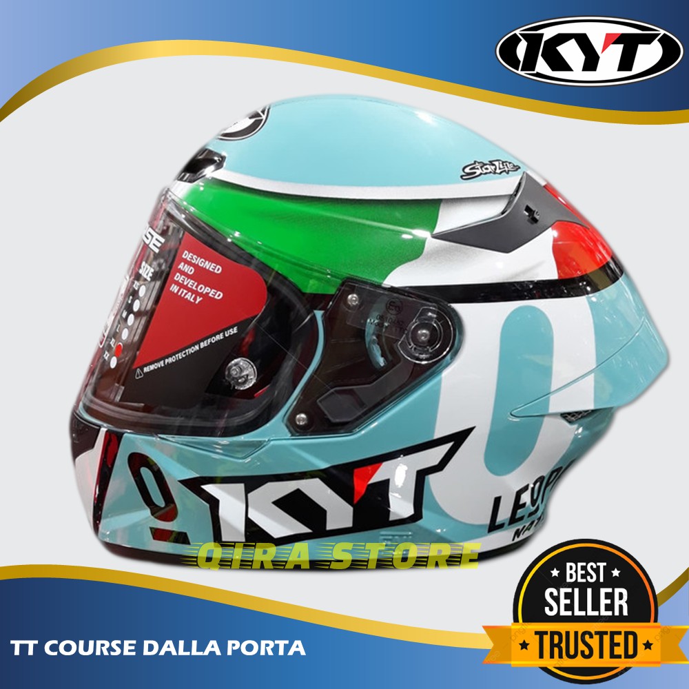 Helm Full Face Fullface KYT TT Course Dalla Porta Leopard Motor SNI
