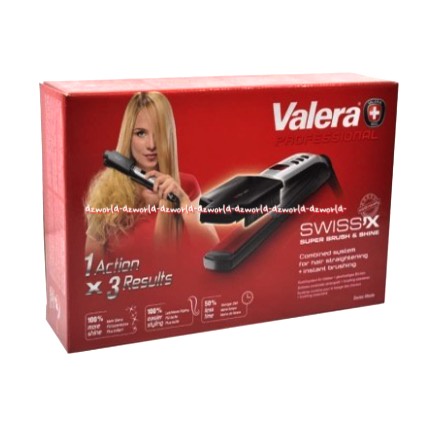 Valera Swissx 309344 Brush and Shine Alat Catok Rambut Dengan Sisir Straightener Comb Hair Catokan Vallera Valerra