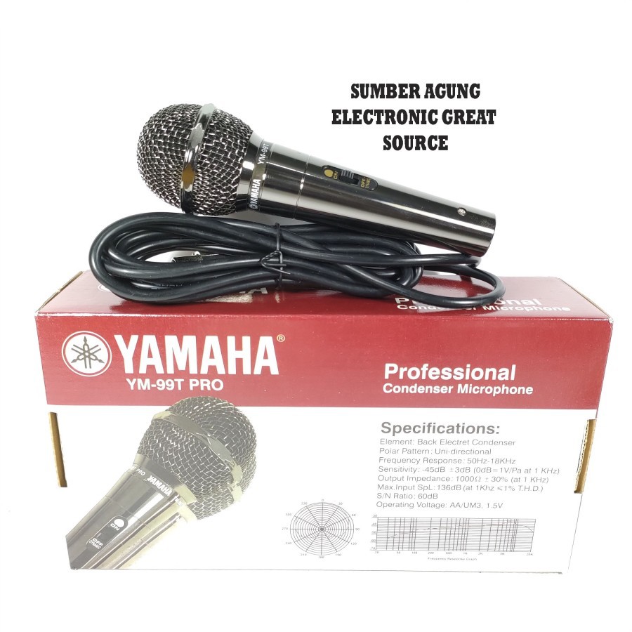 Yamaha Mic Microphone Mik YM99T PRO YM99 Profesional Silver Gloss