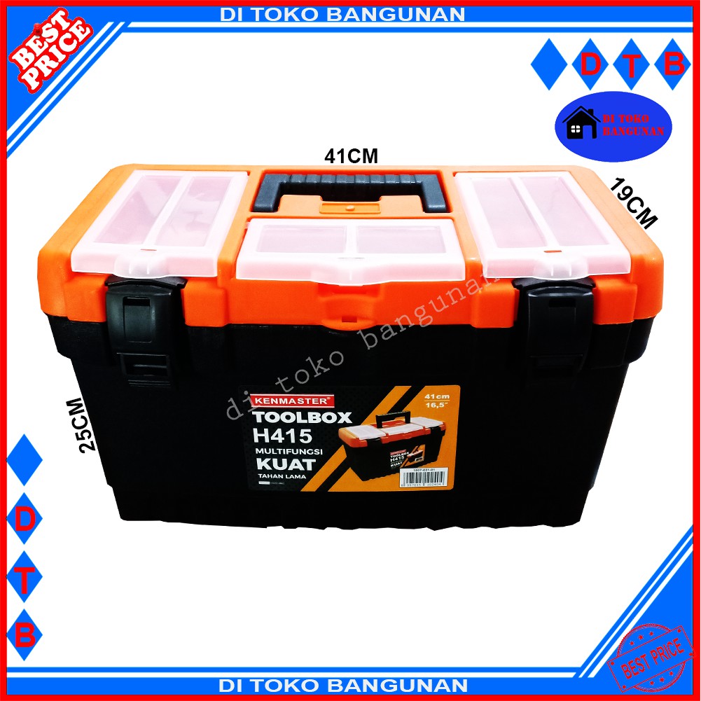 Toolbox Besar Kenmaster H415 Tool Box Tempat Alat Perkakas 41Cm