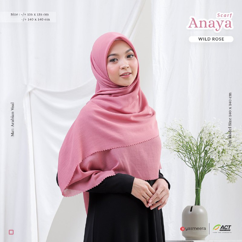 YASMEERA Anaya Scarf | KERUDUNG SEGI EMPAT  | Jilbab Segi Empat | Syar'i | Hijab Segi Empat | Premium