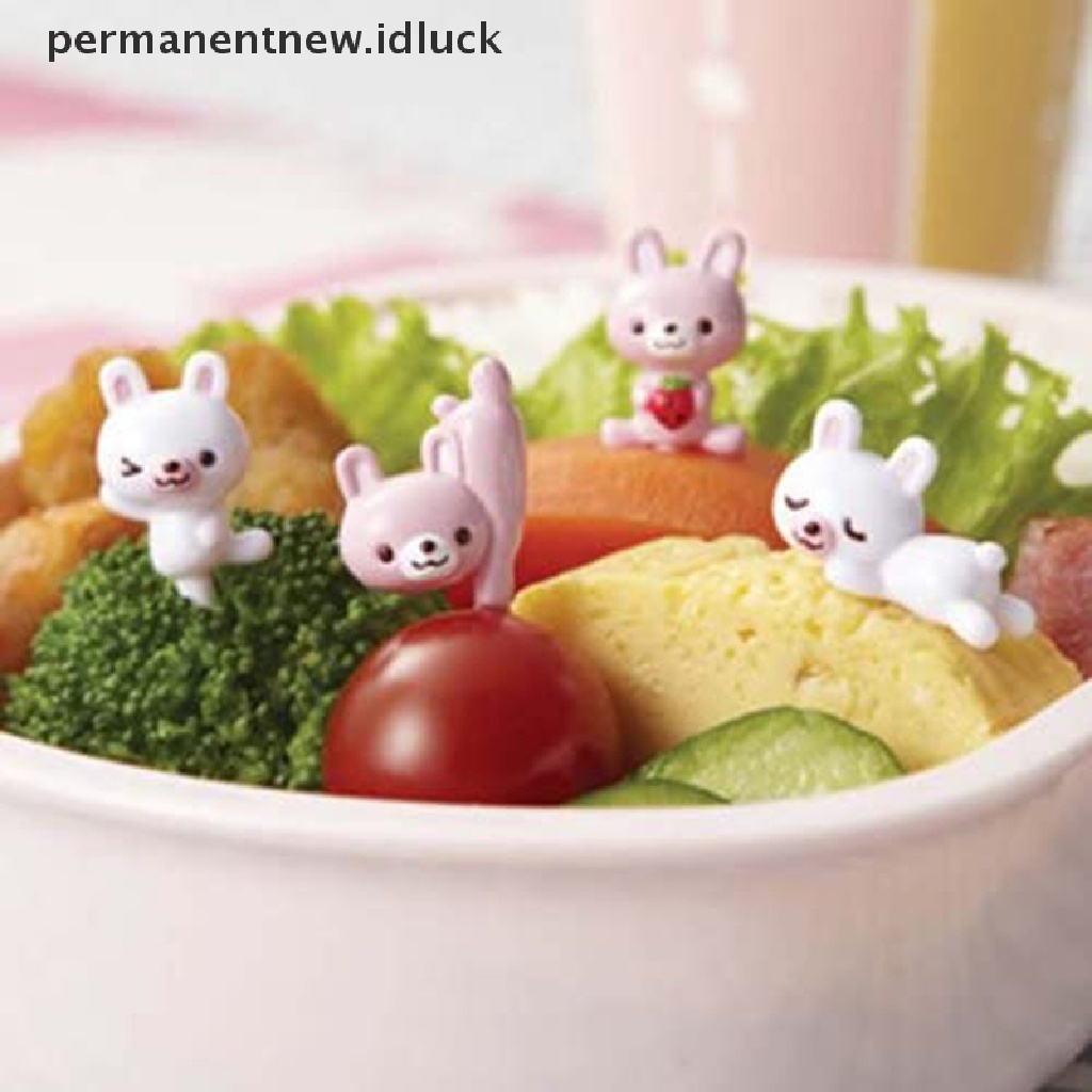 8pcs / set Garpu Buah / Kue / Dessert / Bento Desain Kartun Hewan Untuk Dekorasi Pesta