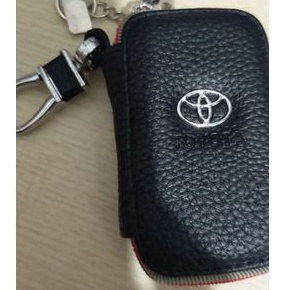 Dompet kulit Stnk mobil plus gantungan kunci logo lambang toyota warna hitam