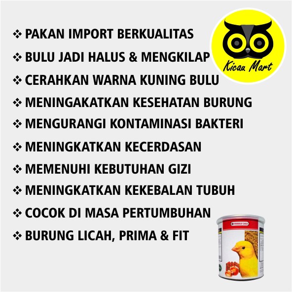 PAKAN MAKANAN BURUNG KENARI KUNING GOLD PATEE YELLOW VERSELE LAGA IMPORT KALENG 250 GRAM PKGPYVL