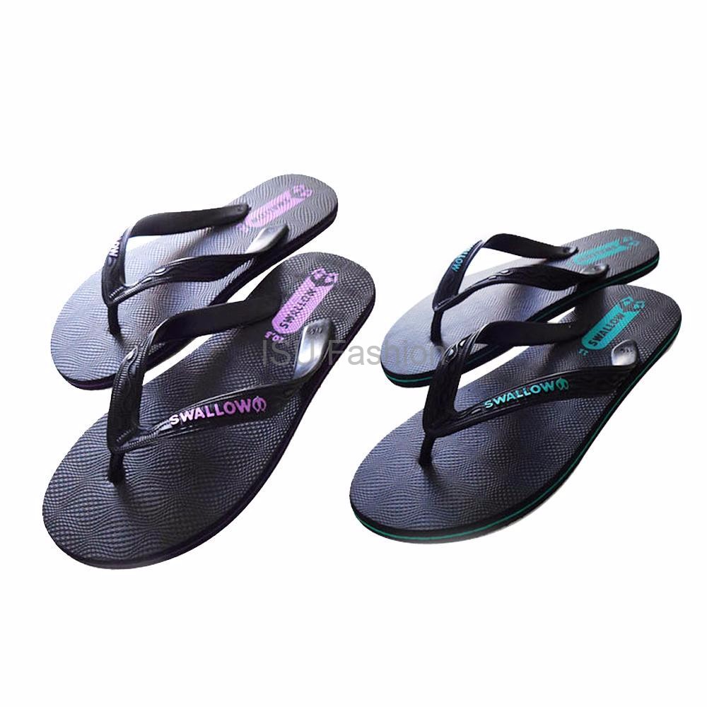 Sandal Sendal Jepit Pria Swallow Black Pearl Hitam Grosir