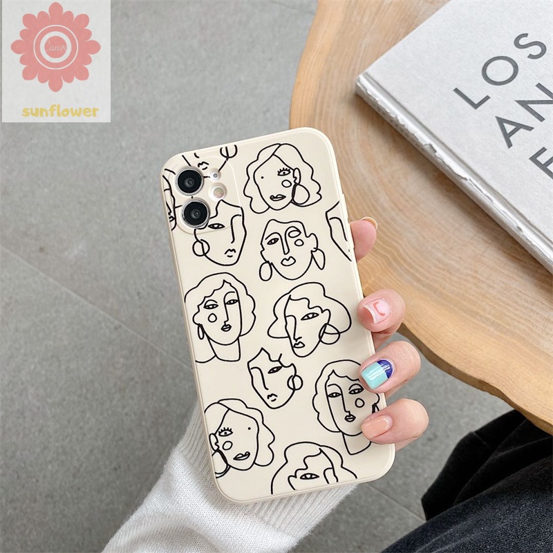 Casing Iphone 12 11 13 Pro Max 6 6s 7 8 Plus X Xr Xs Max Se Motif Geometri Abstrak Retro