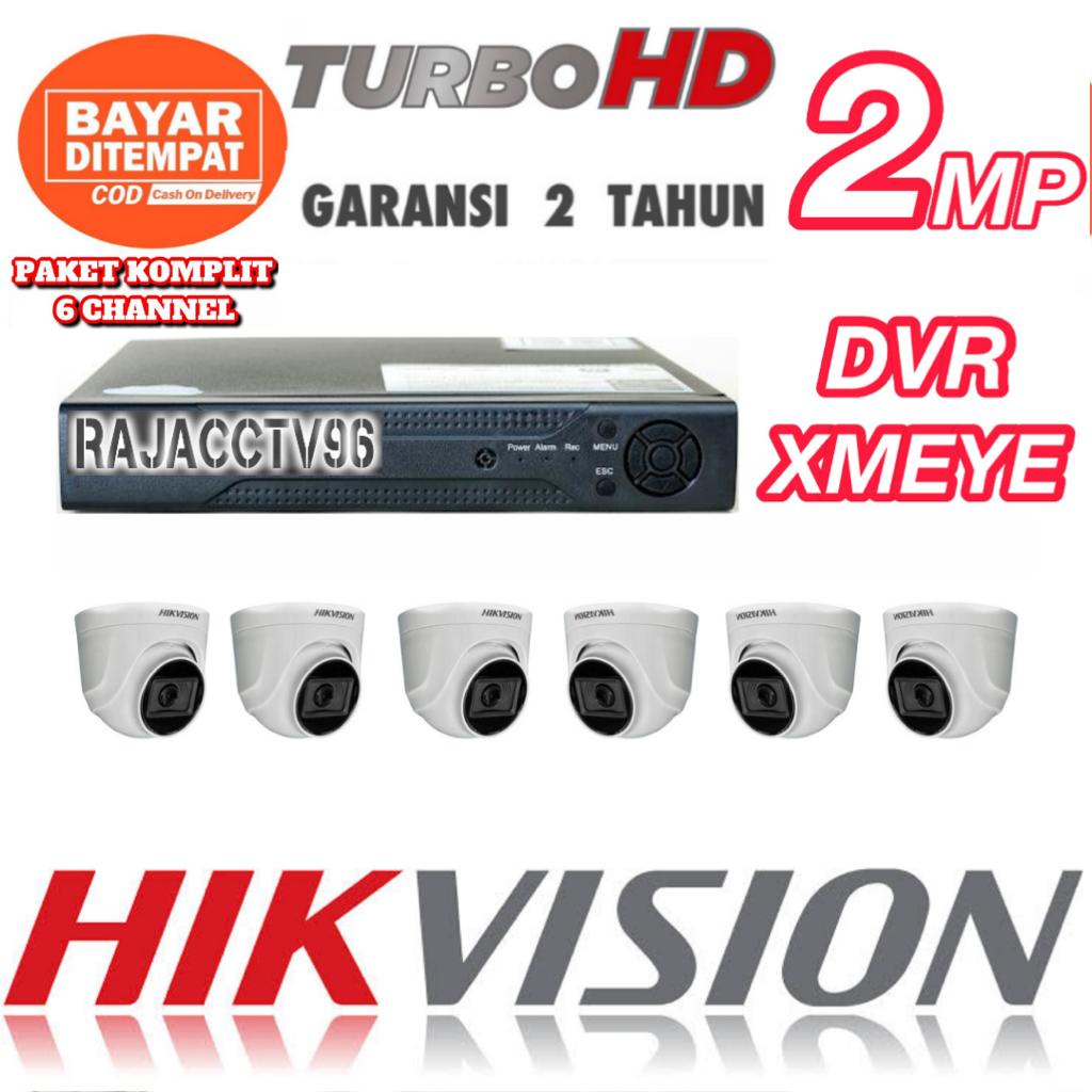 PAKET CCTV HIKVISION 6 CHANNEL 6 KAMERA TURBO HD 2MP 1080P KOMPLIT TINGGAL PASANG BOSKU