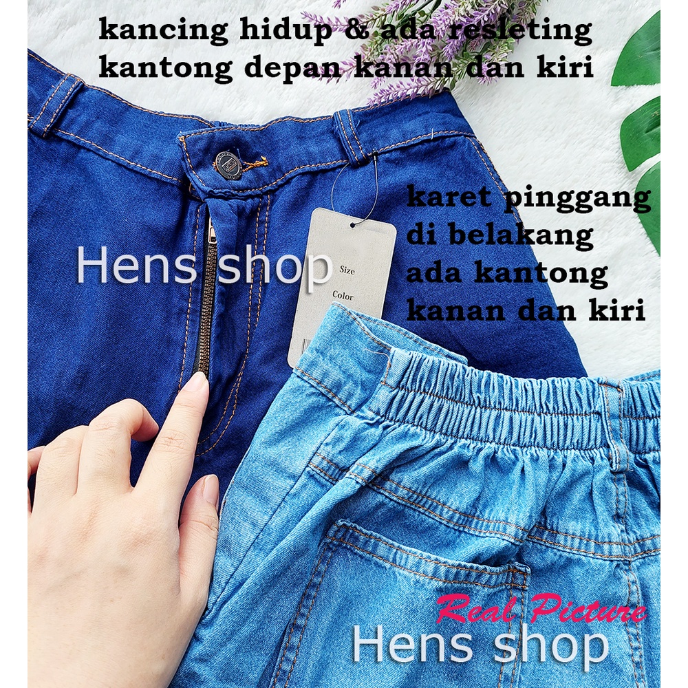 CELANA KULOT JEANS WANITA MESA MODEL BASIC KANCING dan RESLETING