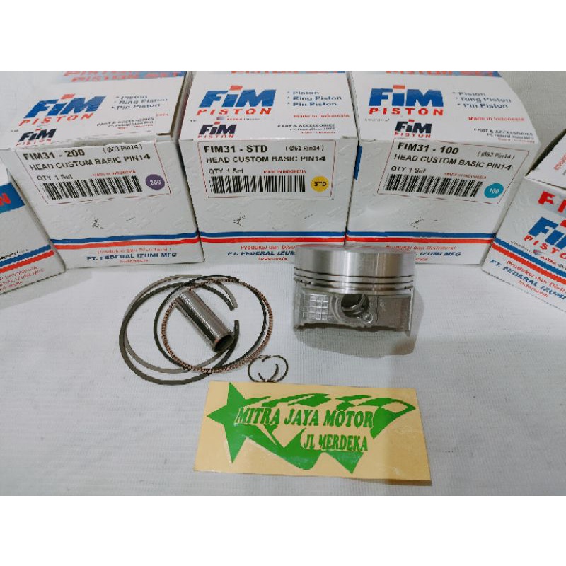 Piston Fim mentah pin 14 Mx Vixion Nmax Aerox Pcx Vario 150 Klx dll Seher pin 14 bahan ukuran 61 62 