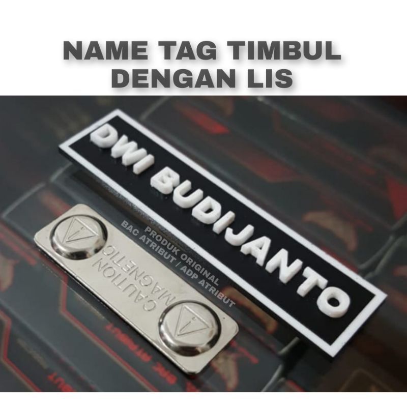 

nametag timbul/papan nama timbul terbaru