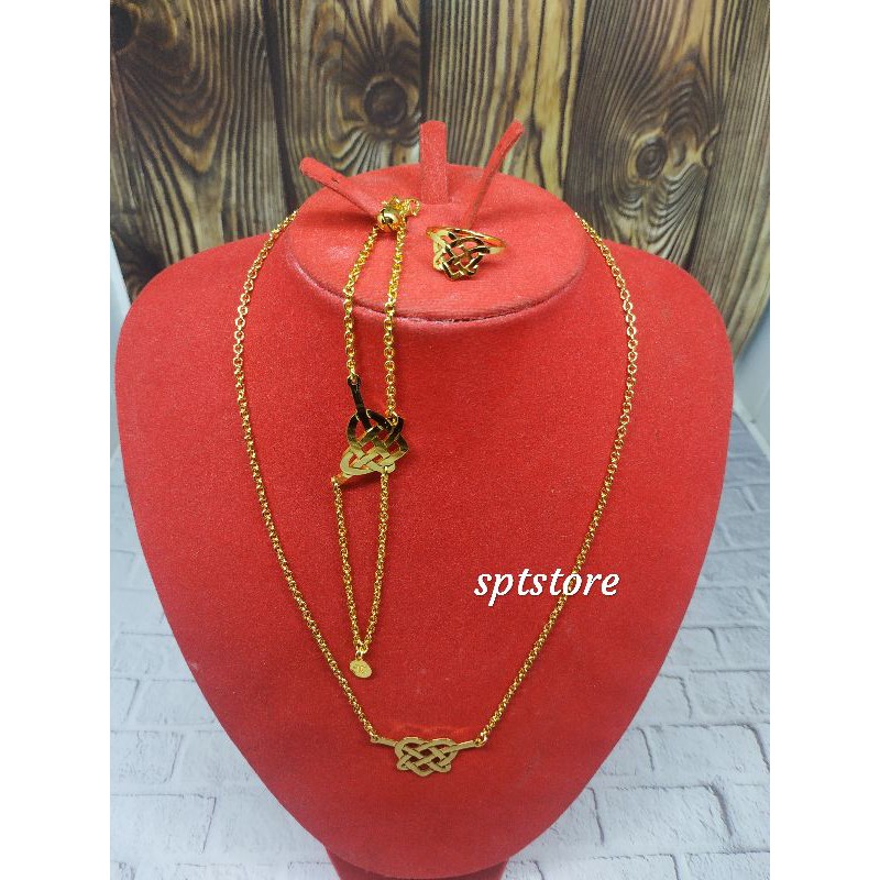 satu set perhiasan ikatan cinta( kalung ,gelang dan cincin ikatan cinta)