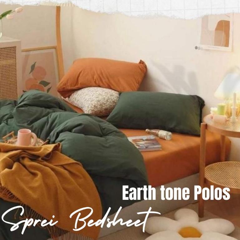 PALING BAGUS Seprai Polos Earth tone Aesthetic Seprei Sprei Polos 180x200 160x200 120x200 90x200 100
