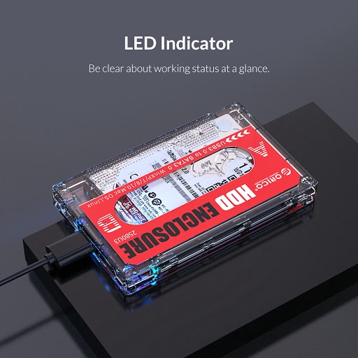 Orico HARD DRIVE &amp; ENCLOSURE Transparent Tape-shaped designed with LED indicator 2580U3