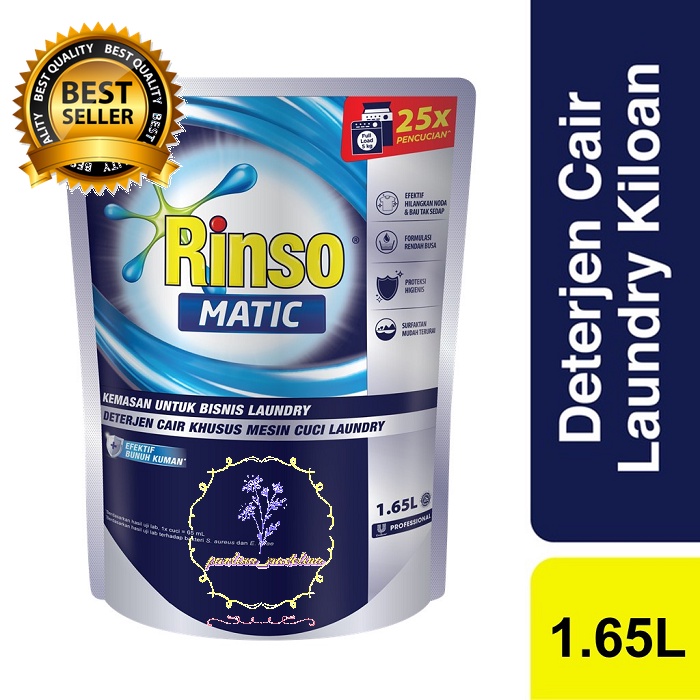Rinso matic  professional liquid 1.65 liter | deterjen cair khusus mesin cuci bukaan atas dan samping
