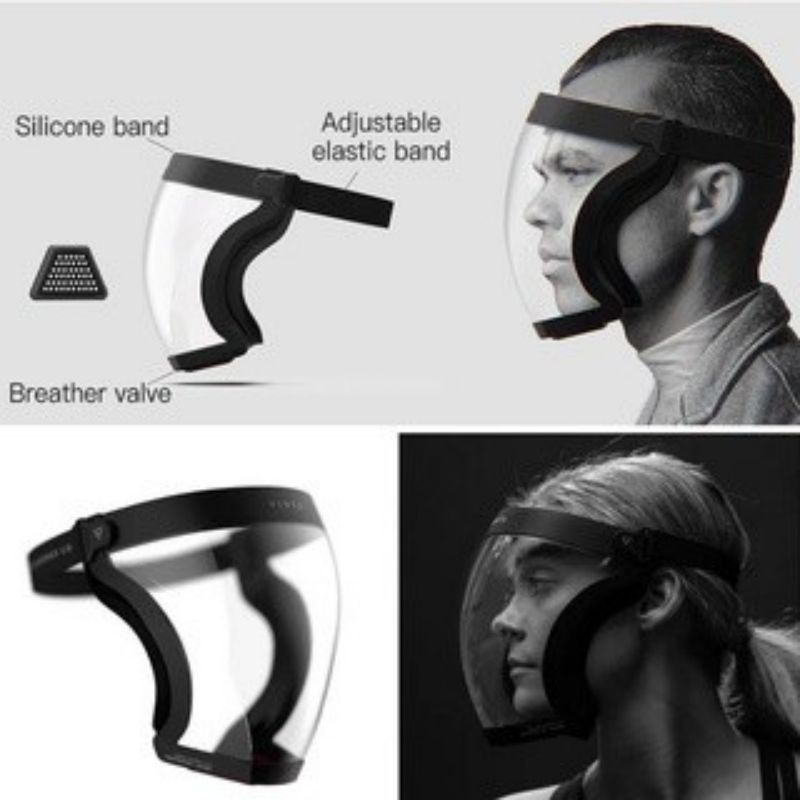 Full face Anti Fog Pelindung Wajah Penuh Ventilasi Olahraga Pelindung Wajah Transparan