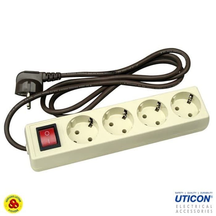 UTICON STOP KONTAK ARDE 4 LUBANG + SAKLAR + KABEL ST-1482