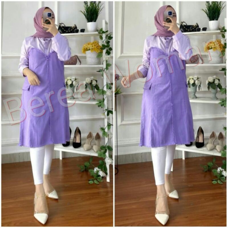 Berea Woman - tunik soft jeans lilac series