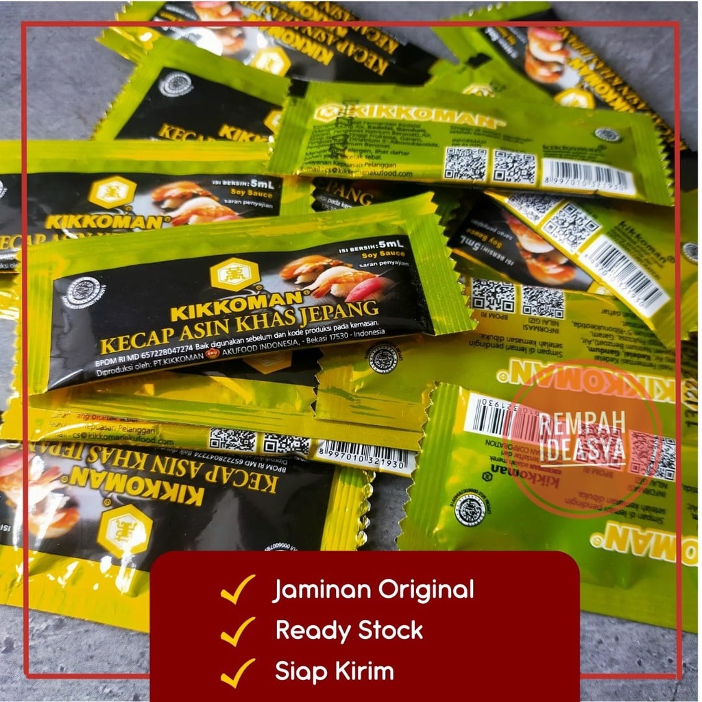

[Ecer] Kikkoman Kecap Asin Khas Jepang Sachet 5 ml Sushi,ramen, sukiyaki