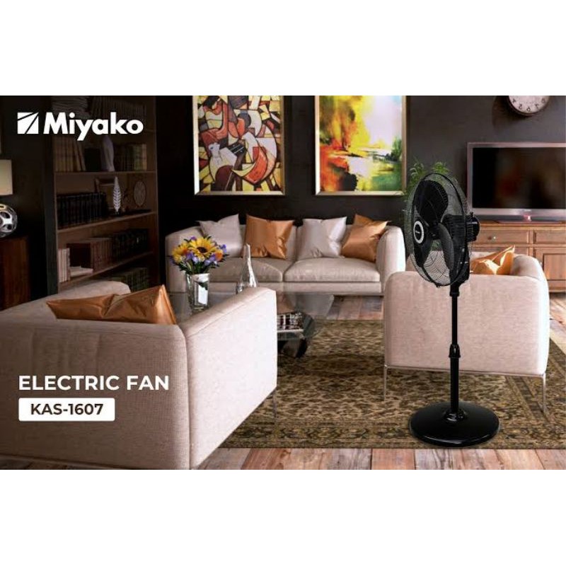 Kipas Angin Miyako Berdiri Kaki Bulat (Stand Fan) KAS - 1607