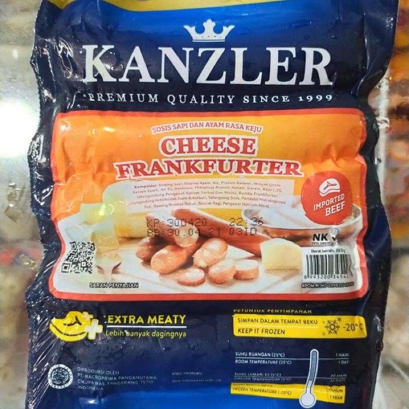 

KANZLER SOSIS CHEESE FRANKFURTER 360gr ISI 5