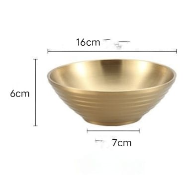 Kingsbakeware Mangkok Korea Gold Stainless Steel 304 Double Wall Anti Karat